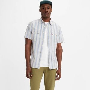 Levi’s Relaxed Fit Short Sleeve Classic Worker Collar Pocket Casual Overshirt